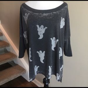 Chaser Ghost Oversized Tunic Top Halloween M
